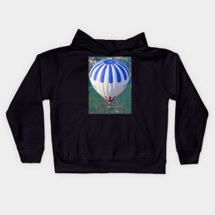 Hot Air Balloon over Green Fields Kids Hoodie